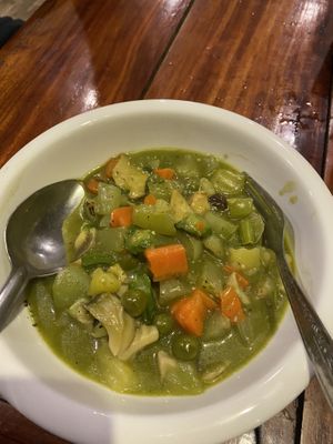 Green curry   at Kapphet Vegan in Vang Vieng