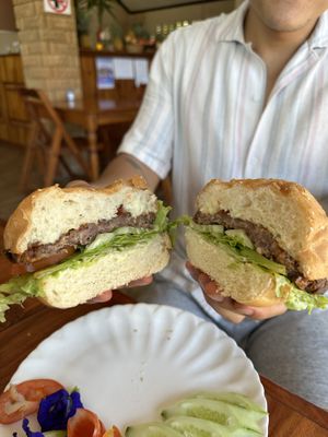 Vegan burger  at Kapphet Vegan in Vang Vieng