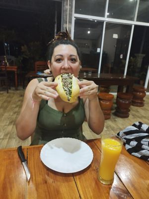 Tasty and big too 😜 at Kapphet Vegan in Vang Vieng