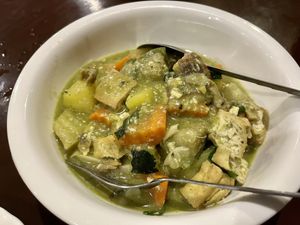 Green curry   at Kapphet Vegan in Vang Vieng
