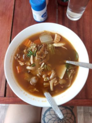 Tom Yum at Kapphet Vegan in Vang Vieng