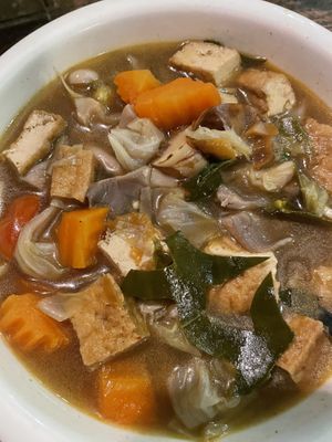 Tom yam  at Kapphet Vegan in Vang Vieng