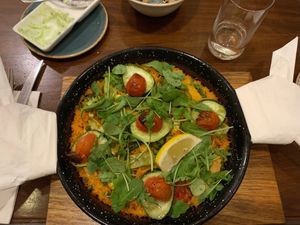 Vegan paella  at Sa Bodegueta in Mallorca