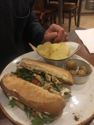 Vegan meat llongeta sandwich!  at Sa Bodegueta in Mallorca