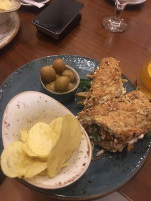 Vegan meat sandwich, so good! at Sa Bodegueta in Mallorca