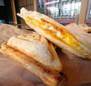 Cauliflower cheese toastie at For Change Cafe - Melbourne Uni. in Parkville