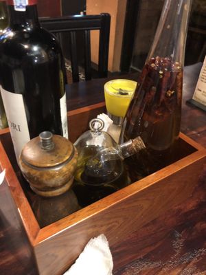 Condiments at 365 Degrees Pizzeria in Thao Dien