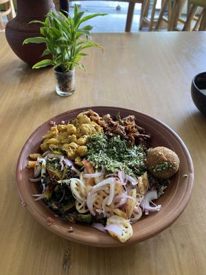 Rice and curry (650 rupees) plus a vegan cutlet (120 rupees)  at Ranbath in Colombo