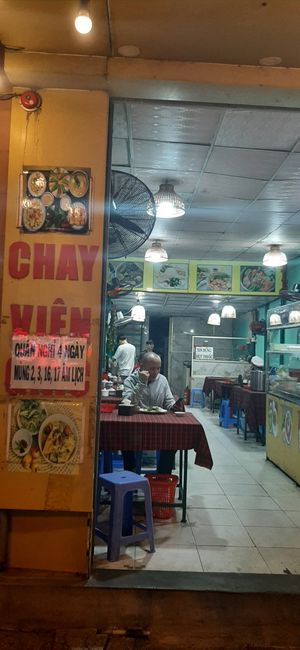 Restaurant entrance and look at Quan Chay in Nha Trang