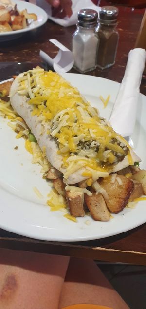 Brekkie burrito with tofu and tempe at The Lillipad Cafe in Cairns