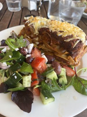 vegan lasagna  at The Lillipad Cafe in Cairns