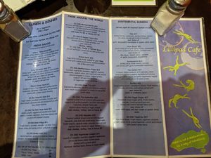 Lunch & Diner menu at The Lillipad Cafe in Cairns
