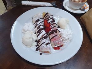 Crepes omg yum at The Lillipad Cafe in Cairns
