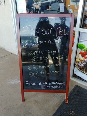 Vegan Sign at Zito Pizzeria and Grill in Winston-salem