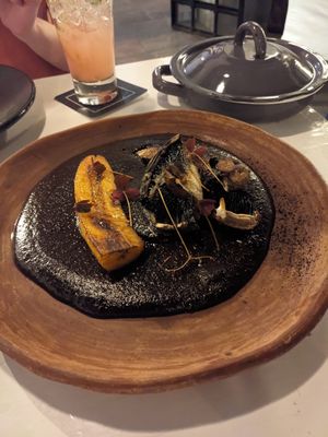 Mole with portobello mushrooms and plantain at House in Cuernavaca