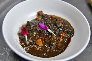 Romeritos con Mole at House in Cuernavaca