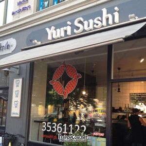 sign  at Yuri Sushi in Copenhagen