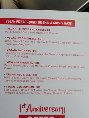 Menu Aug 2019 at Ghilli Pizza in Auckland