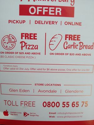 To order at Ghilli Pizza in Auckland