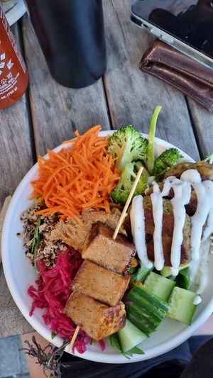 Plant powered bowl at Gratitude in Tauranga