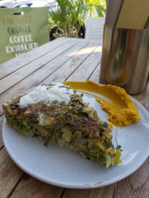 Vegan and gluten-free quiche at Gratitude in Tauranga