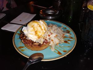 Pecan, caramel, halva & coconut sorbet at Cafe Alma in Tel Aviv