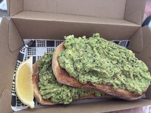 Avocado toast   at Charlie's Raw Squeeze in Wynnum