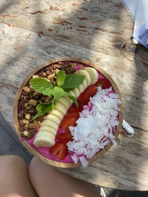 Dragon fruit smoothie bowl   at Secret Penida in Penida Island