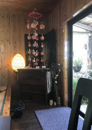 Traditional Japanese Decor is soothing at Cafe 7 Winds in Yomitan