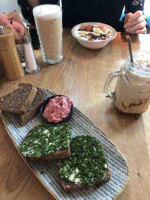 Hummus and vegan butter at Kunsthauscafé in Graz