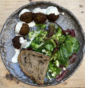 Falafel plate   at Honest Greens - Plaça Catalunya in Barcelona