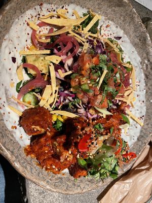 Latin Lover Bowl with Sweet Chile Tofu added.  at Honest Greens - Plaça Catalunya in Barcelona