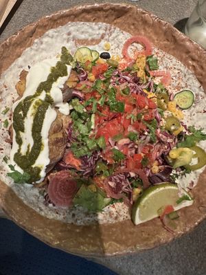 Latin lover with baked potato   at Honest Greens - Plaça Catalunya in Barcelona