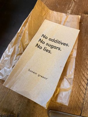 Guardanapo do Honest Greens at Honest Greens - Plaça Catalunya in Barcelona