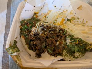 Mushroom hummus at Honest Greens - Plaça Catalunya in Barcelona