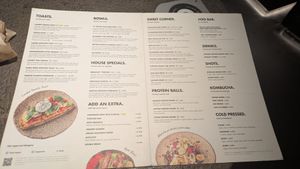 Menu at Honest Greens - Plaça Catalunya in Barcelona