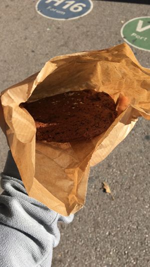 The chocolate chip cookie is gigantic at Honest Greens - Plaça Catalunya in Barcelona