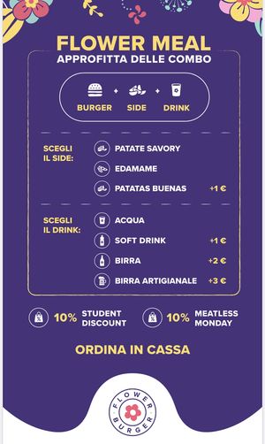 Menu #1 at Flower Burger in Verona
