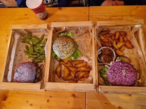 On the left, the current special: Ocean Burger at Flower Burger in Verona