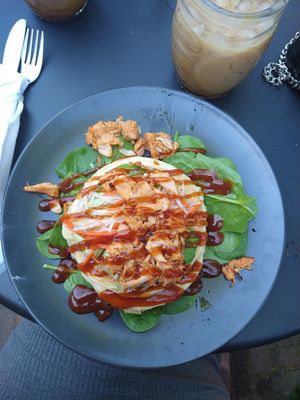 Vegan jackfruit pancakes at Mr NonNo in Rotterdam