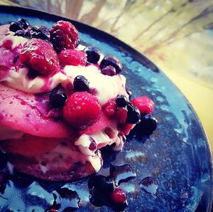 Red fruit pancakes  at Mr NonNo in Rotterdam