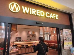 Outside at Wired Cafe with Futaba Fruits Parlor in Yokohama