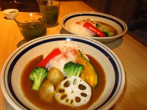 Vegan vegetable curry, available for lunchtime only (11:00-3:00) at Wired Cafe with Futaba Fruits Parlor in Yokohama