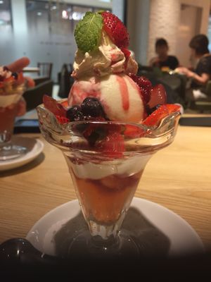 Berry parfait  at Wired Cafe with Futaba Fruits Parlor in Yokohama