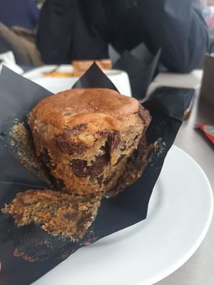 Banana and choc chip muffin at The Bluebird Café by the Lake in Coniston