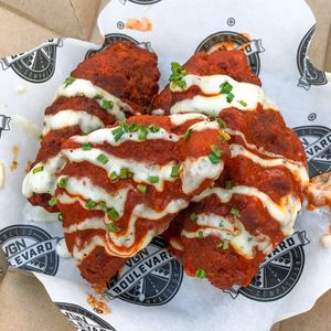 Buffalo Chick’n Tenders with ranch drizzle  at VGN Boulevard in Stourbridge