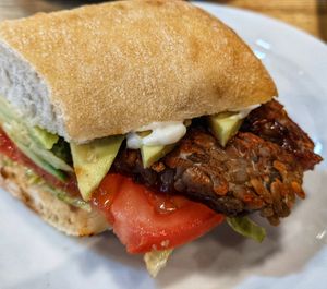 Tempeh on ciabatta at VGN Boulevard in Stourbridge