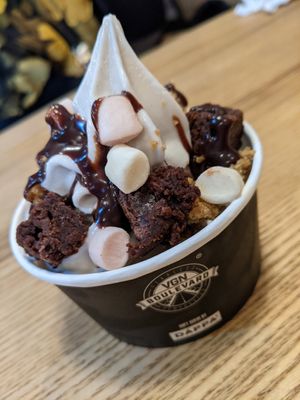 Rocky road soft serve desert at VGN Boulevard in Stourbridge