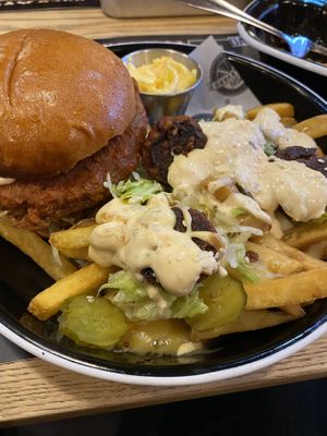 Buffalo Burger with Big Un loaded skin on fried   at VGN Boulevard in Stourbridge