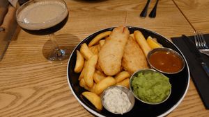 Vegan fish and chips, espresso martini at VGN Boulevard in Stourbridge